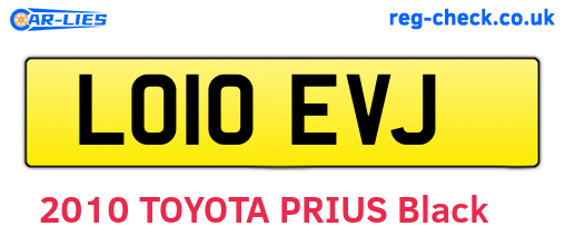LO10EVJ are the vehicle registration plates.