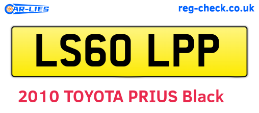 LS60LPP are the vehicle registration plates.