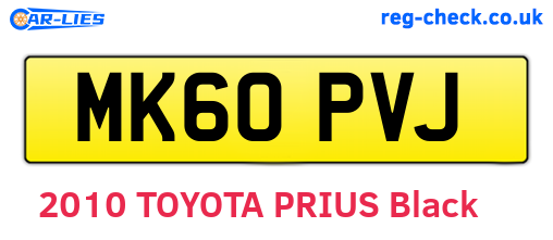MK60PVJ are the vehicle registration plates.