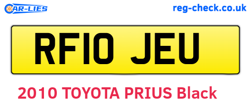 RF10JEU are the vehicle registration plates.