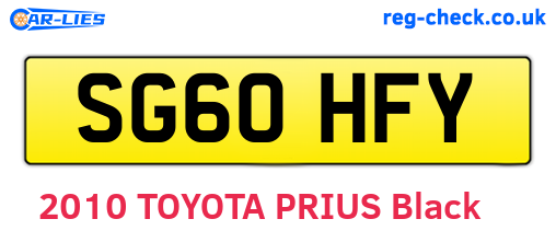 SG60HFY are the vehicle registration plates.