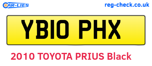 YB10PHX are the vehicle registration plates.