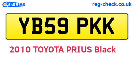 YB59PKK are the vehicle registration plates.