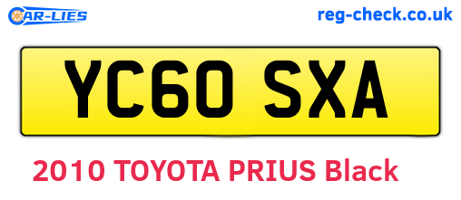 YC60SXA are the vehicle registration plates.