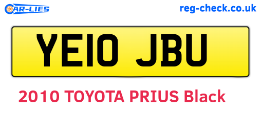 YE10JBU are the vehicle registration plates.