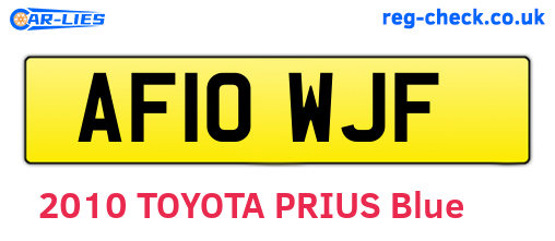 AF10WJF are the vehicle registration plates.