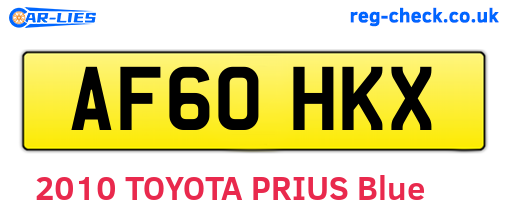 AF60HKX are the vehicle registration plates.