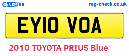 EY10VOA are the vehicle registration plates.
