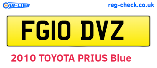 FG10DVZ are the vehicle registration plates.