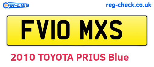 FV10MXS are the vehicle registration plates.