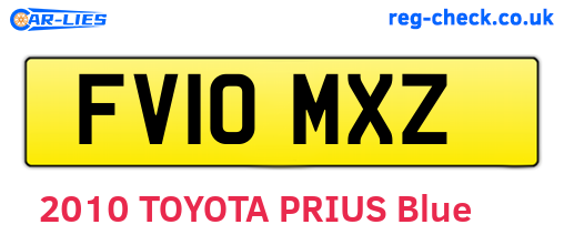 FV10MXZ are the vehicle registration plates.