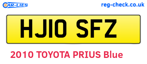 HJ10SFZ are the vehicle registration plates.