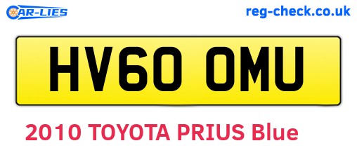 HV60OMU are the vehicle registration plates.