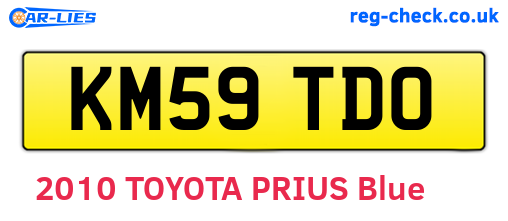 KM59TDO are the vehicle registration plates.