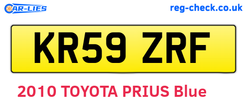 KR59ZRF are the vehicle registration plates.