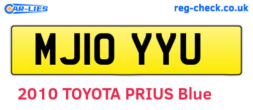 MJ10YYU are the vehicle registration plates.