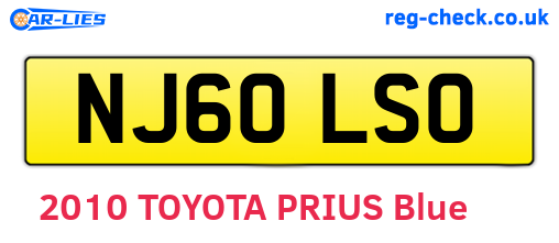 NJ60LSO are the vehicle registration plates.