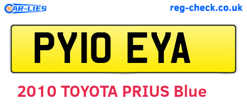 PY10EYA are the vehicle registration plates.