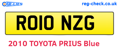 RO10NZG are the vehicle registration plates.