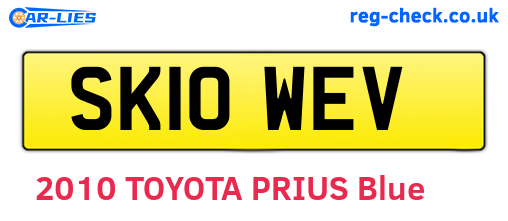SK10WEV are the vehicle registration plates.