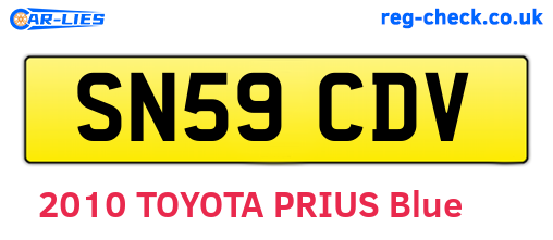 SN59CDV are the vehicle registration plates.
