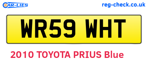 WR59WHT are the vehicle registration plates.