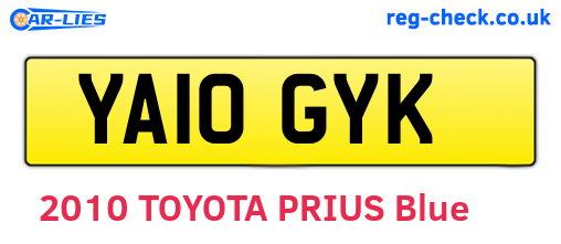 YA10GYK are the vehicle registration plates.