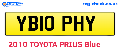 YB10PHY are the vehicle registration plates.