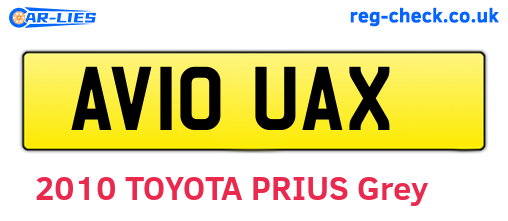 AV10UAX are the vehicle registration plates.
