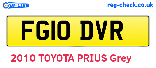 FG10DVR are the vehicle registration plates.