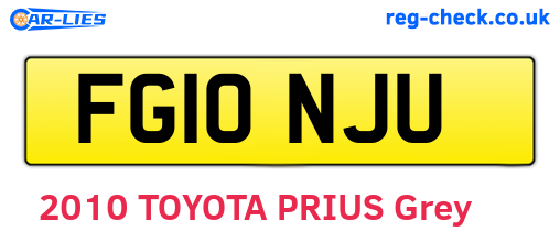 FG10NJU are the vehicle registration plates.