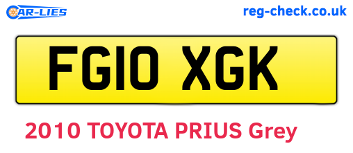 FG10XGK are the vehicle registration plates.