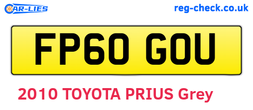 FP60GOU are the vehicle registration plates.