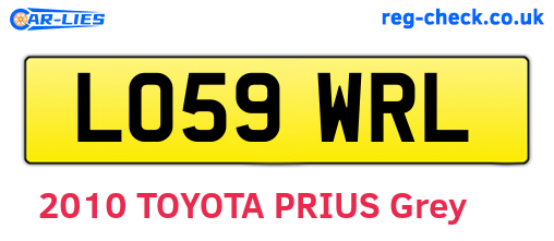 LO59WRL are the vehicle registration plates.