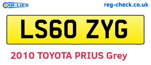 LS60ZYG are the vehicle registration plates.
