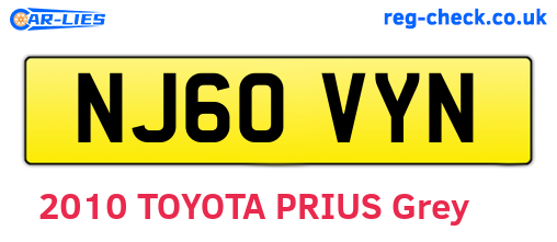 NJ60VYN are the vehicle registration plates.