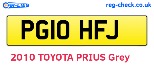 PG10HFJ are the vehicle registration plates.