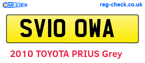 SV10OWA are the vehicle registration plates.