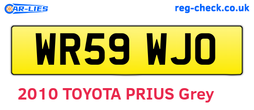 WR59WJO are the vehicle registration plates.