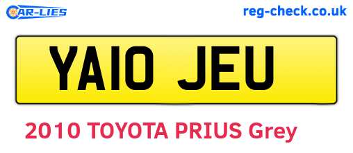 YA10JEU are the vehicle registration plates.