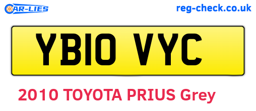 YB10VYC are the vehicle registration plates.