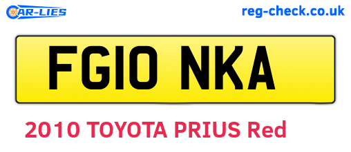 FG10NKA are the vehicle registration plates.