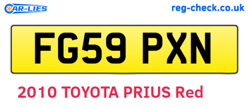 FG59PXN are the vehicle registration plates.