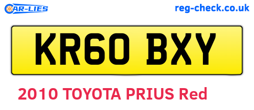 KR60BXY are the vehicle registration plates.