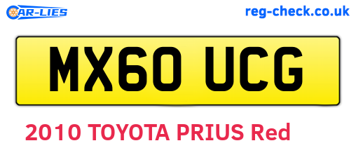 MX60UCG are the vehicle registration plates.