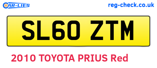 SL60ZTM are the vehicle registration plates.