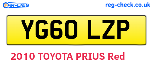 YG60LZP are the vehicle registration plates.