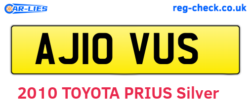 AJ10VUS are the vehicle registration plates.