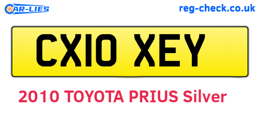 CX10XEY are the vehicle registration plates.