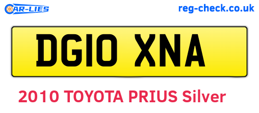 DG10XNA are the vehicle registration plates.